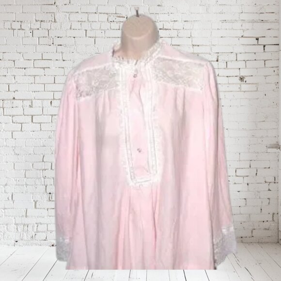 NWT NOS Vintage Christian Dior  Lingerie Pink & Lace PJ's Pajamas Night Clothes - Picture 2 of 14
